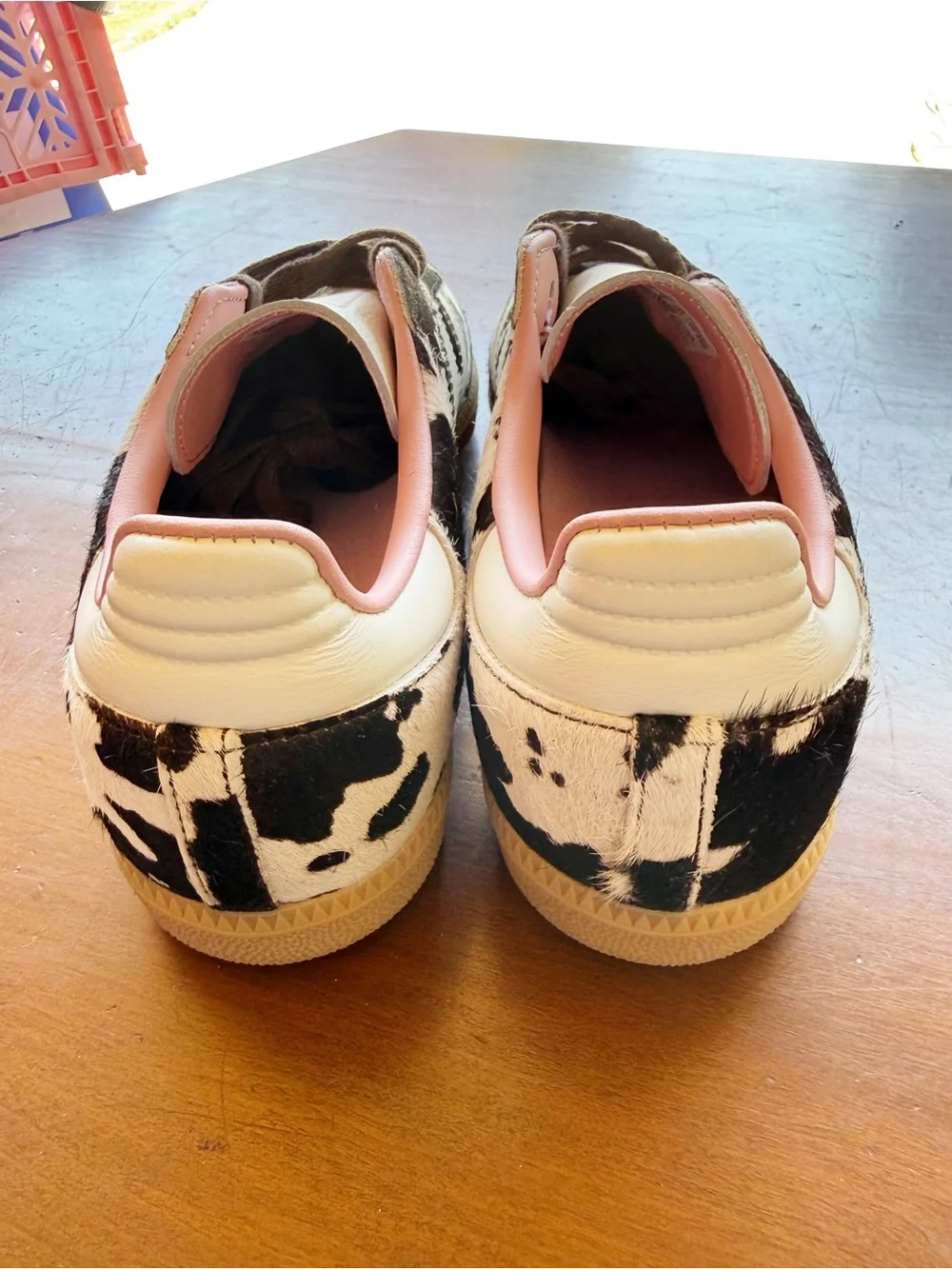New! ADIDAS Sambas OG Cow Print Sneakers Size 7.5